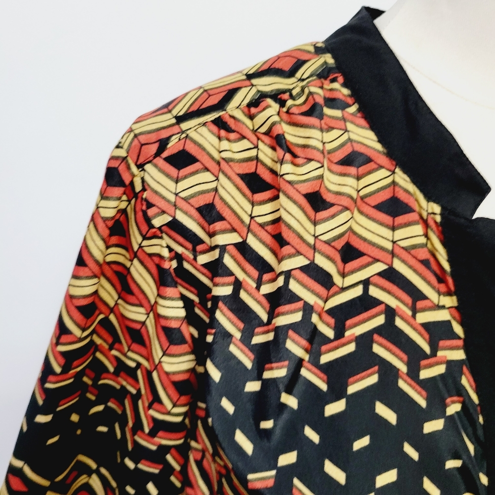 Ny Collection Orange Patterned Tunic Size Xl - image 2